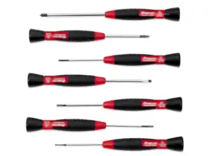 7 pc PHILLIPS®/Flat Tip Electronic Miniature Screwdriver Set (Red)
