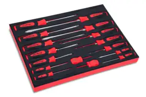 16 pc Instinct® Soft Grip Combination Screwdriver Set with PRO-FI™ Organization (Red)