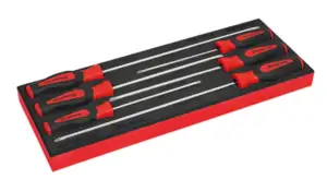 7 pc PHILLIPS®/Flat Tip Electronic Miniature Screwdriver Set with PRO-FI™ Organization (Red)