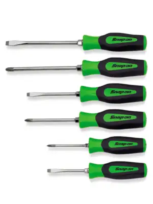 6 pc Instinct® Combination Hard Grip Standard Screwdriver Set (Green)