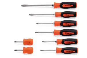 8 pc Instinct® Hard Grip Combination Screwdriver Set (Orange)