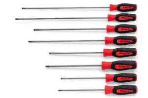 8 pc Instinct® Combination Hard Grip Cabinet Screwdriver Set (Red)
