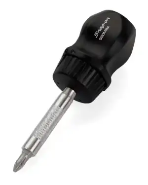 4-5/16" Ratcheting Magnetic Stubby Black Screwdriver