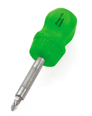 4-5/16" Ratcheting Magnetic Stubby Screwdriver (Green)