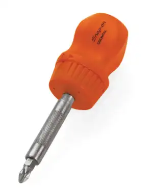 4-5/16" Ratcheting Magnetic Stubby Screwdriver (Orange)