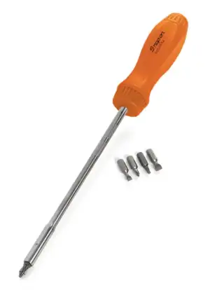 12-15/16" Ratcheting Magnetic Long Screwdriver (Orange)