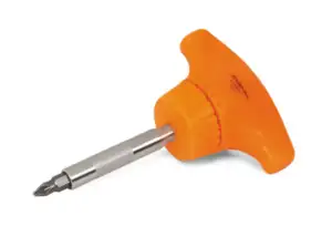 T-Handle Ratcheting Magnetic Stubby Screwdriver (Orange)