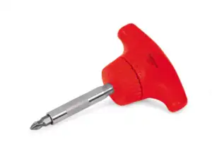 T-Handle Ratcheting Magnetic Stubby Screwdriver (Red)
