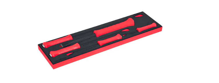 5 pc Striking Prybar/Demolition Chisel Set with PRO-FI™ Organization (Red)